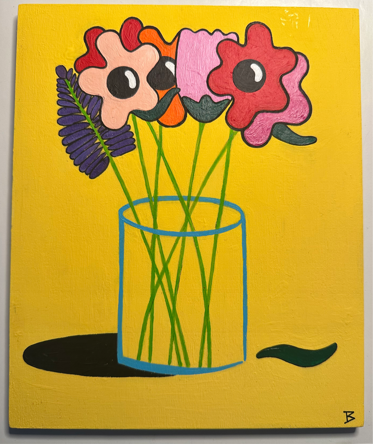 “B’s Flowers in Yellow” Original Painting Acrylic