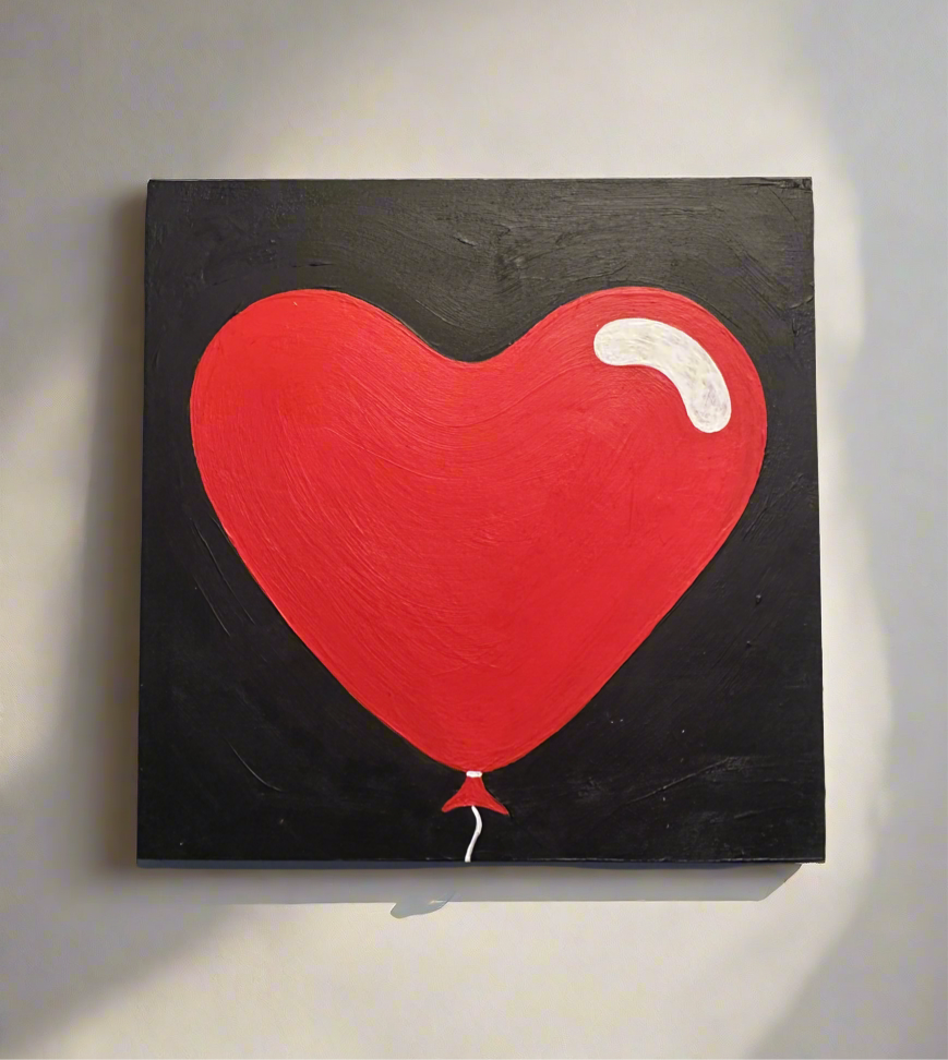 “B Heart Balloon” Original Painting