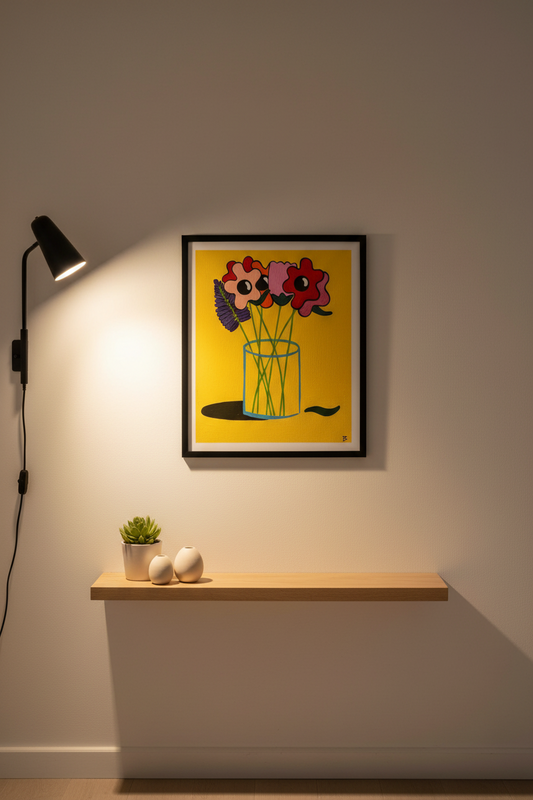 “B’s Flowers in Yellow” Original Painting Acrylic