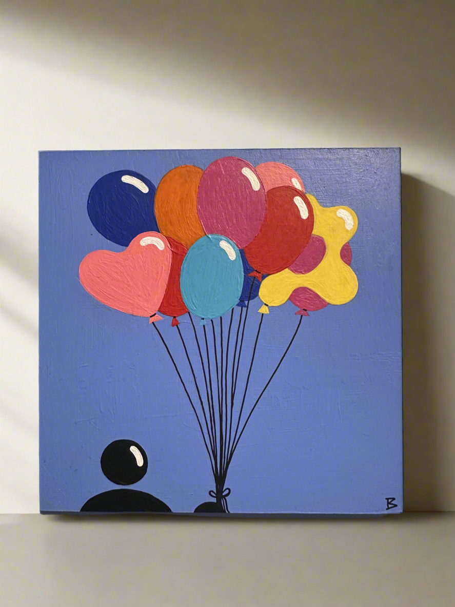 “B and Balloons #3” Original Painting