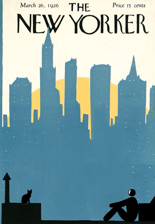 B New Yorker City Cat Illustration
