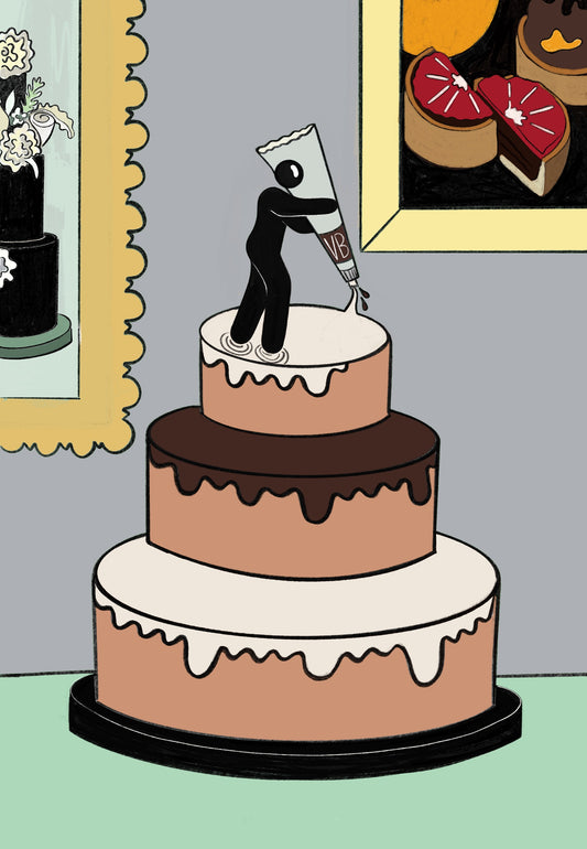 B on a Cake Illustration