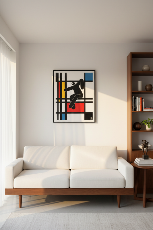 B Mondrian #1 Art Print